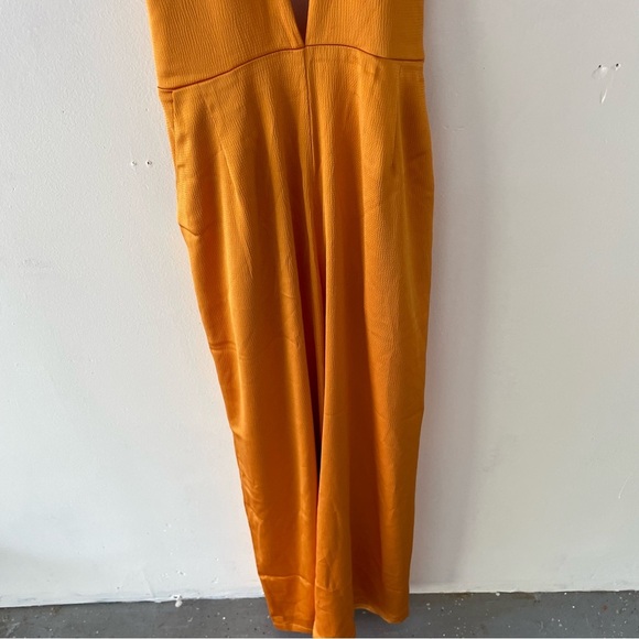 New! Nookie Utopia Halter Tie Back Wide  Leg Jumpsuit in Mango 37711 - Picture 5 of 10